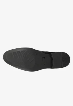 Czarne eleganckie buty męskie ze skóry licowej