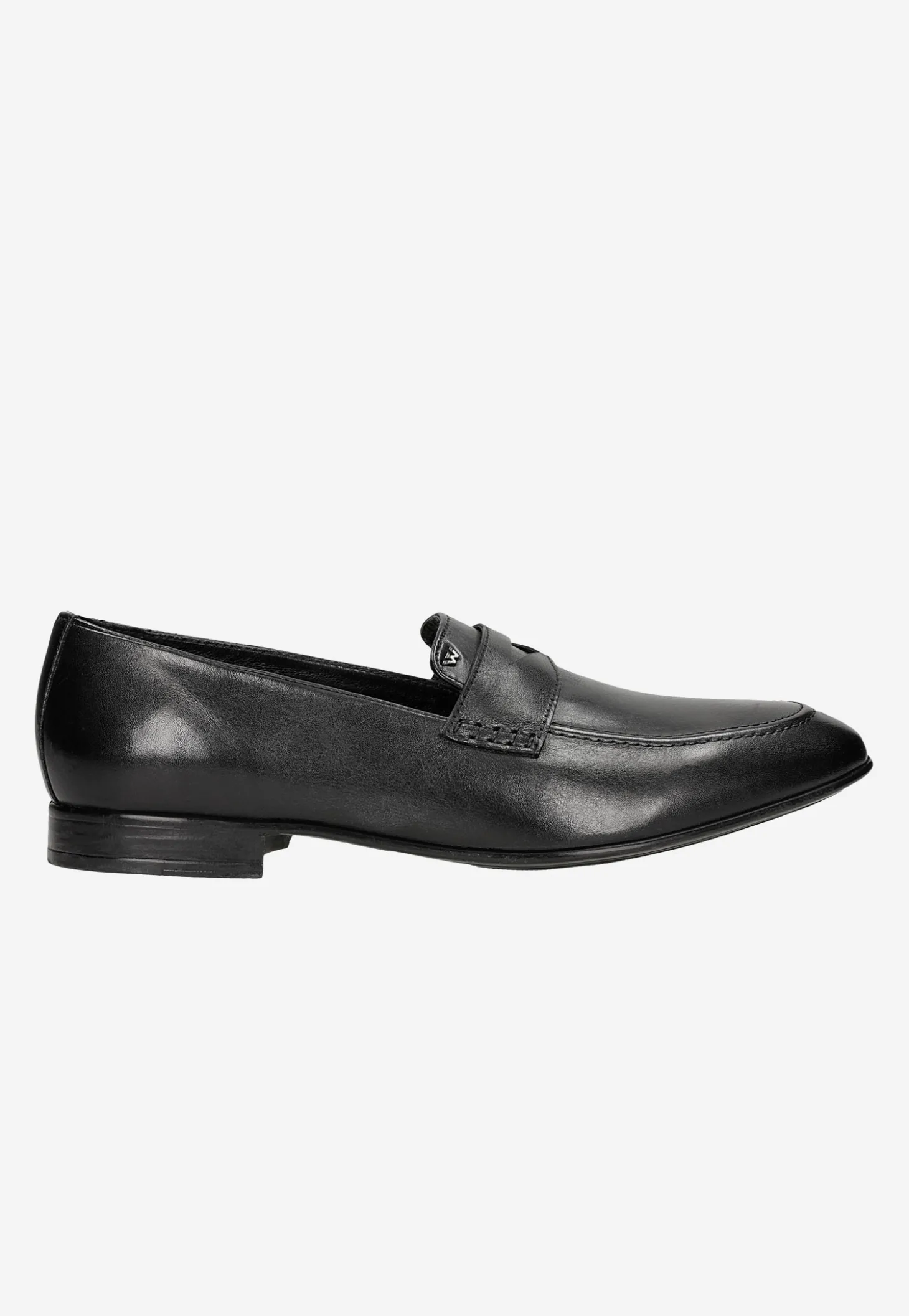 Czarne eleganckie loafersy męskie ze skóry licowej