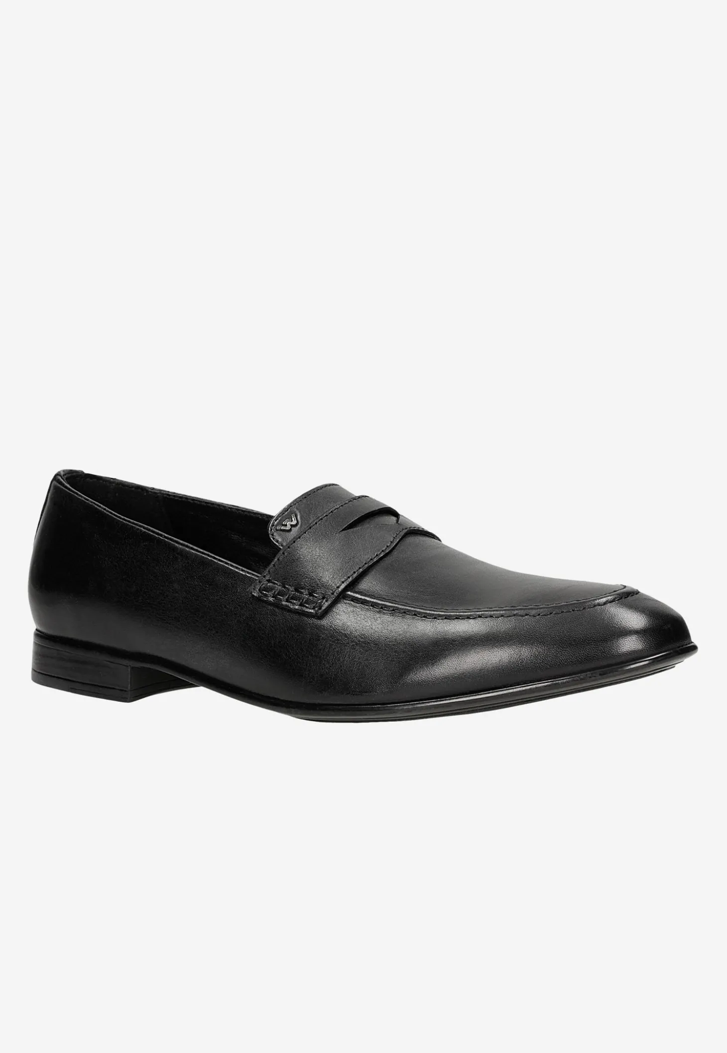 Czarne eleganckie loafersy męskie ze skóry licowej
