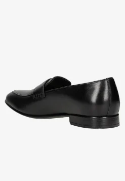 Czarne eleganckie loafersy męskie ze skóry licowej