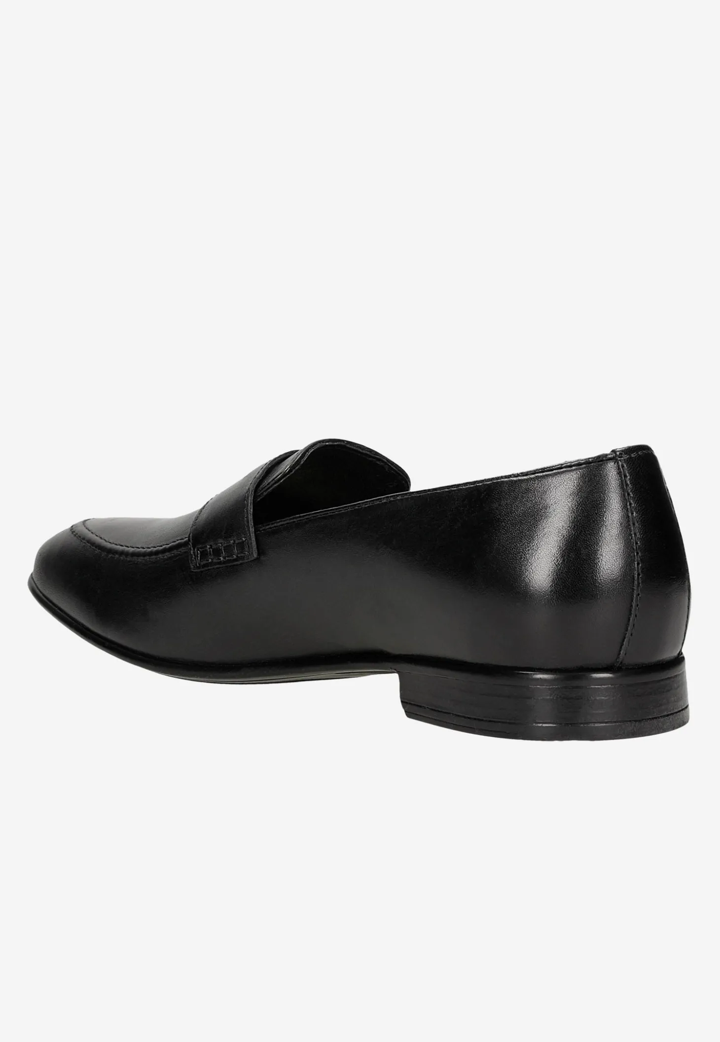 Czarne eleganckie loafersy męskie ze skóry licowej