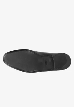 Czarne eleganckie loafersy męskie ze skóry licowej