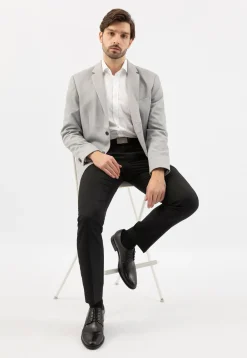 Czarne eleganckie półbuty męskie ze skóry licowej