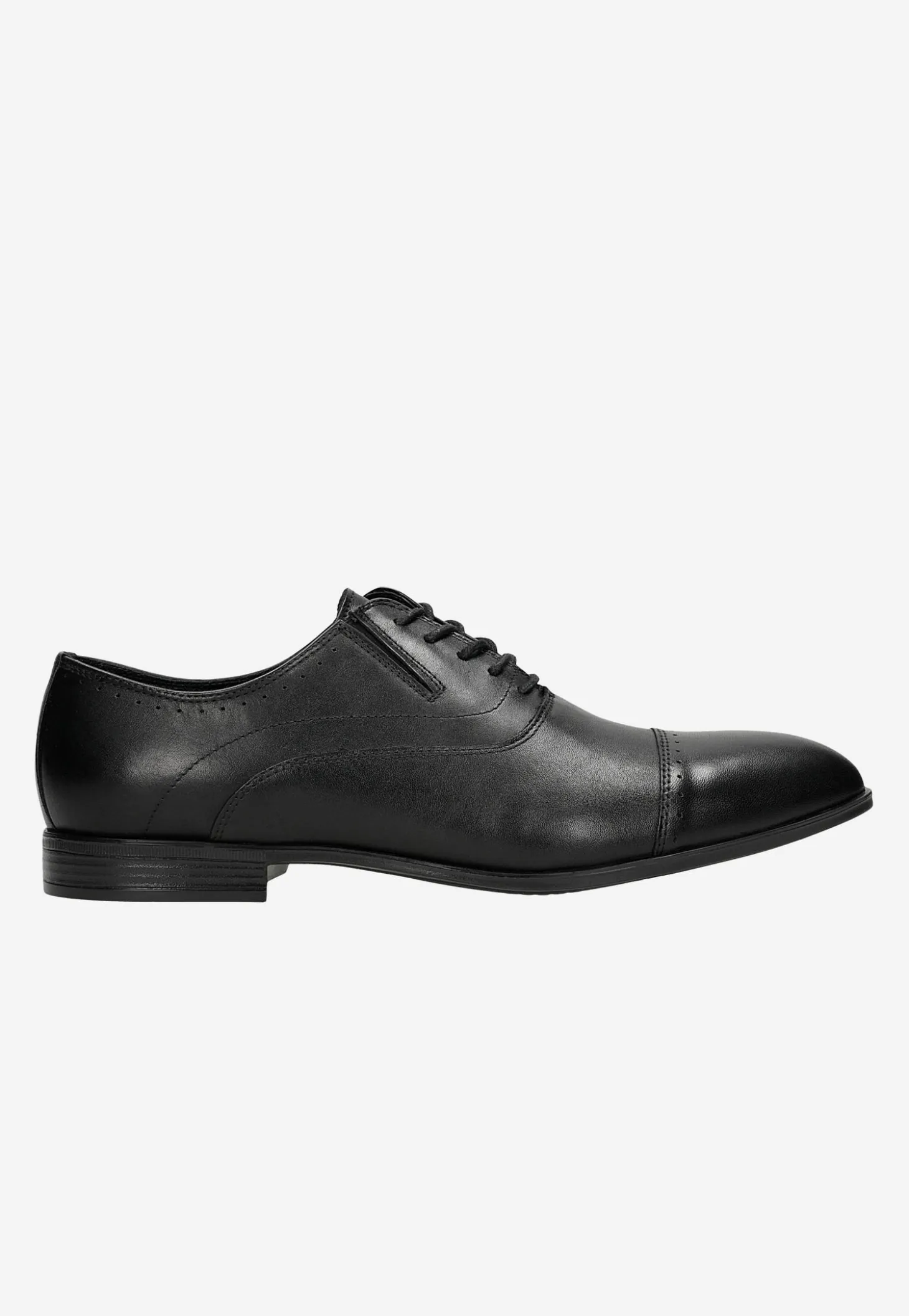 Czarne eleganckie półbuty męskie quarter brogue