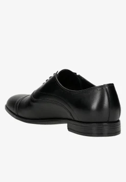 Czarne eleganckie półbuty męskie quarter brogue