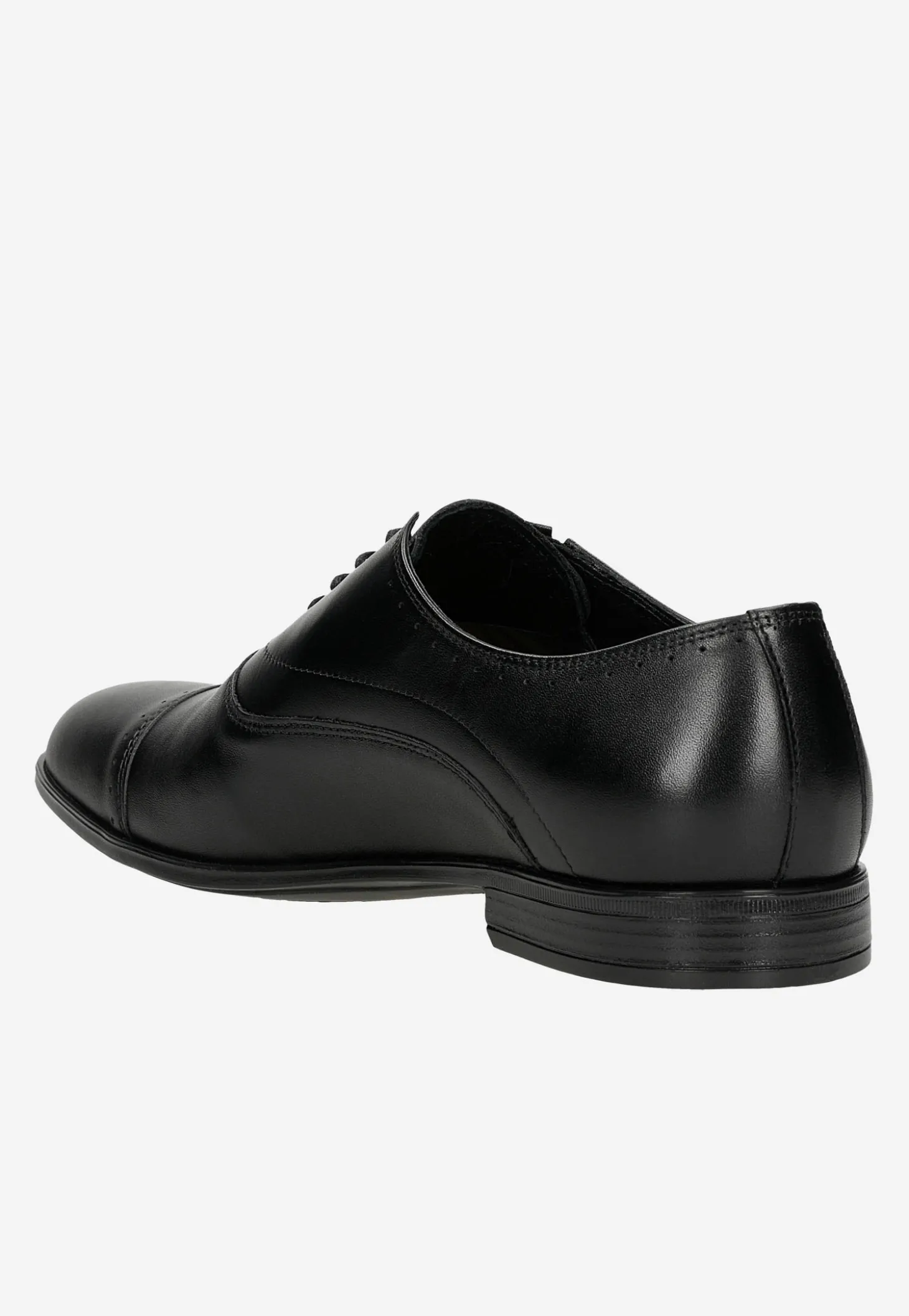 Czarne eleganckie półbuty męskie quarter brogue