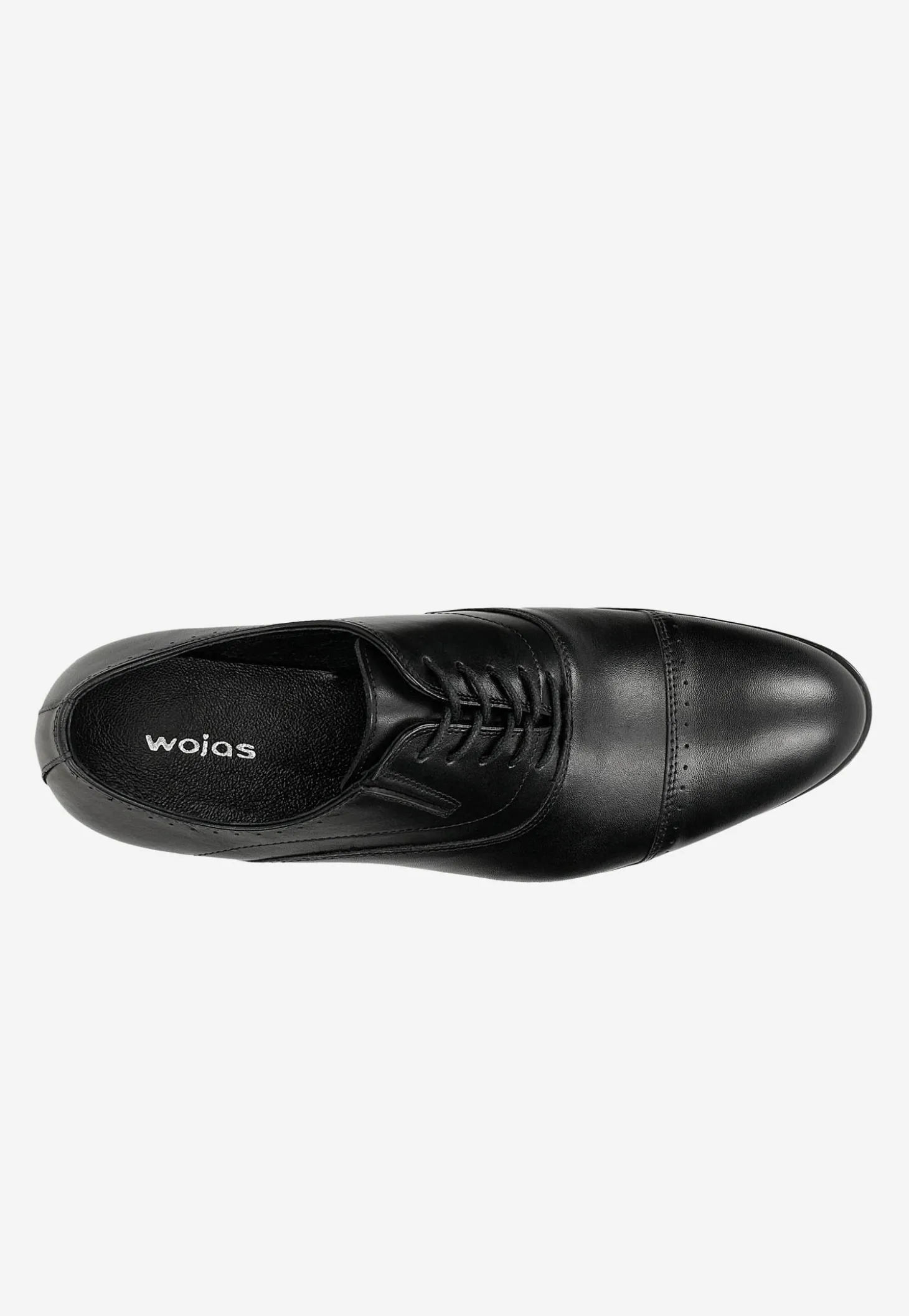 Czarne eleganckie półbuty męskie quarter brogue