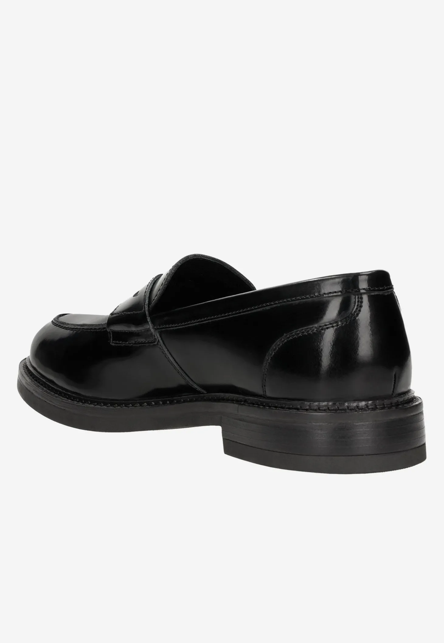 Czarne lakierowane mokasyny męskie typu penny loafers