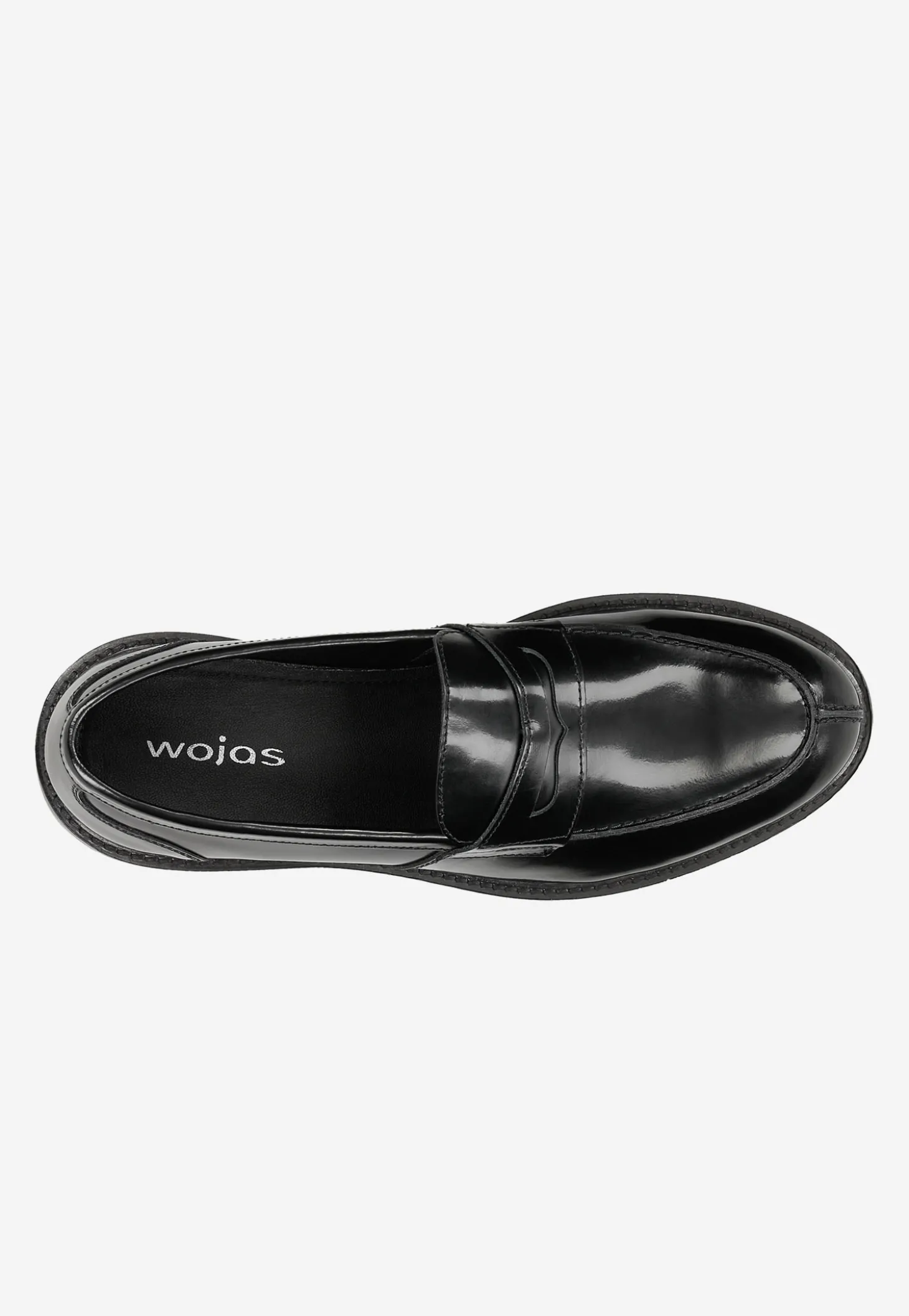 Czarne lakierowane mokasyny męskie typu penny loafers