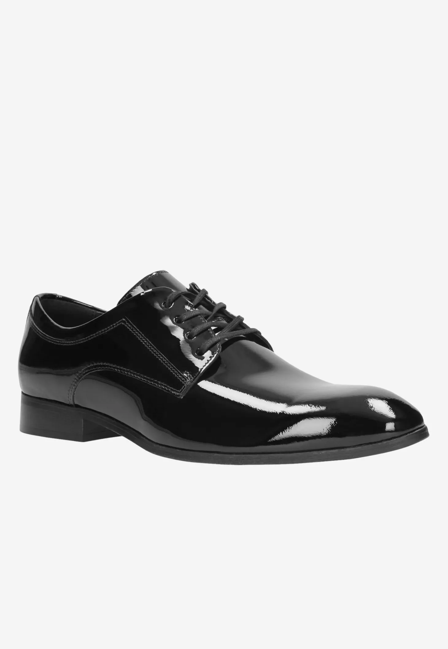 Czarne lakierowane męskie półbuty w stylu formal