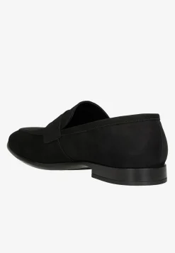 Czarne loafersy męskie z nubuku