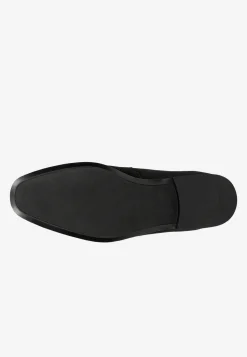 Czarne loafersy męskie z nubuku