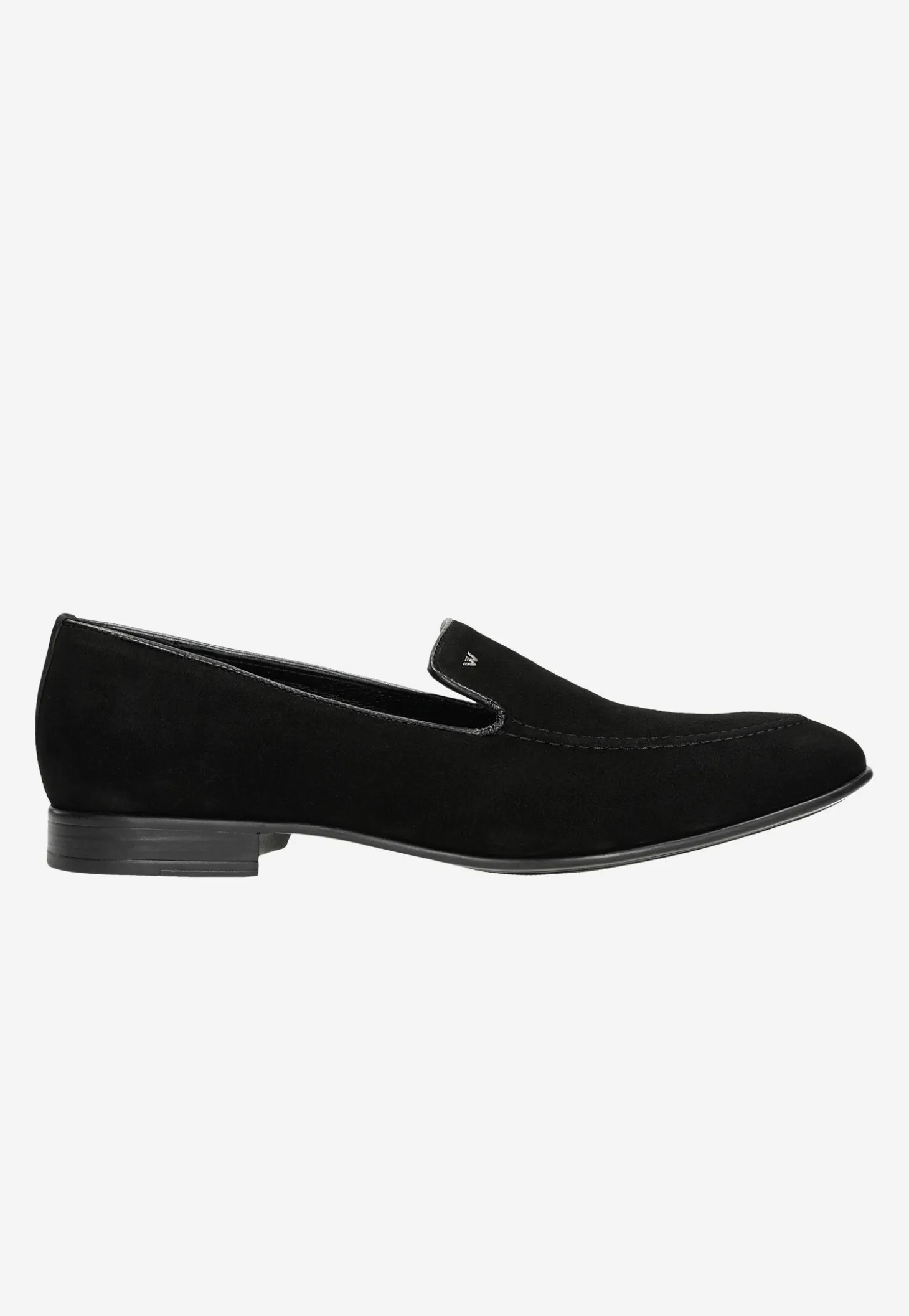 Czarne loafersy męskie z weluru