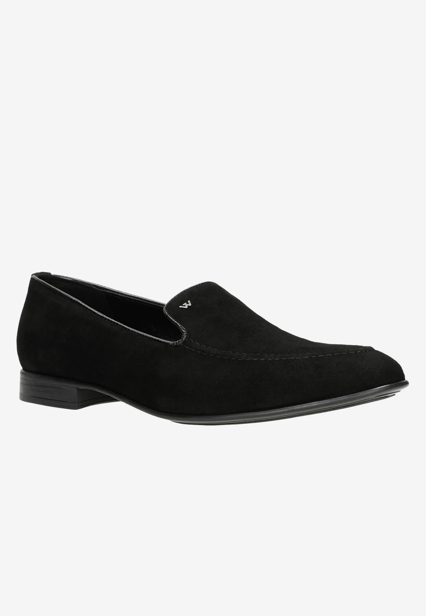 Czarne loafersy męskie z weluru