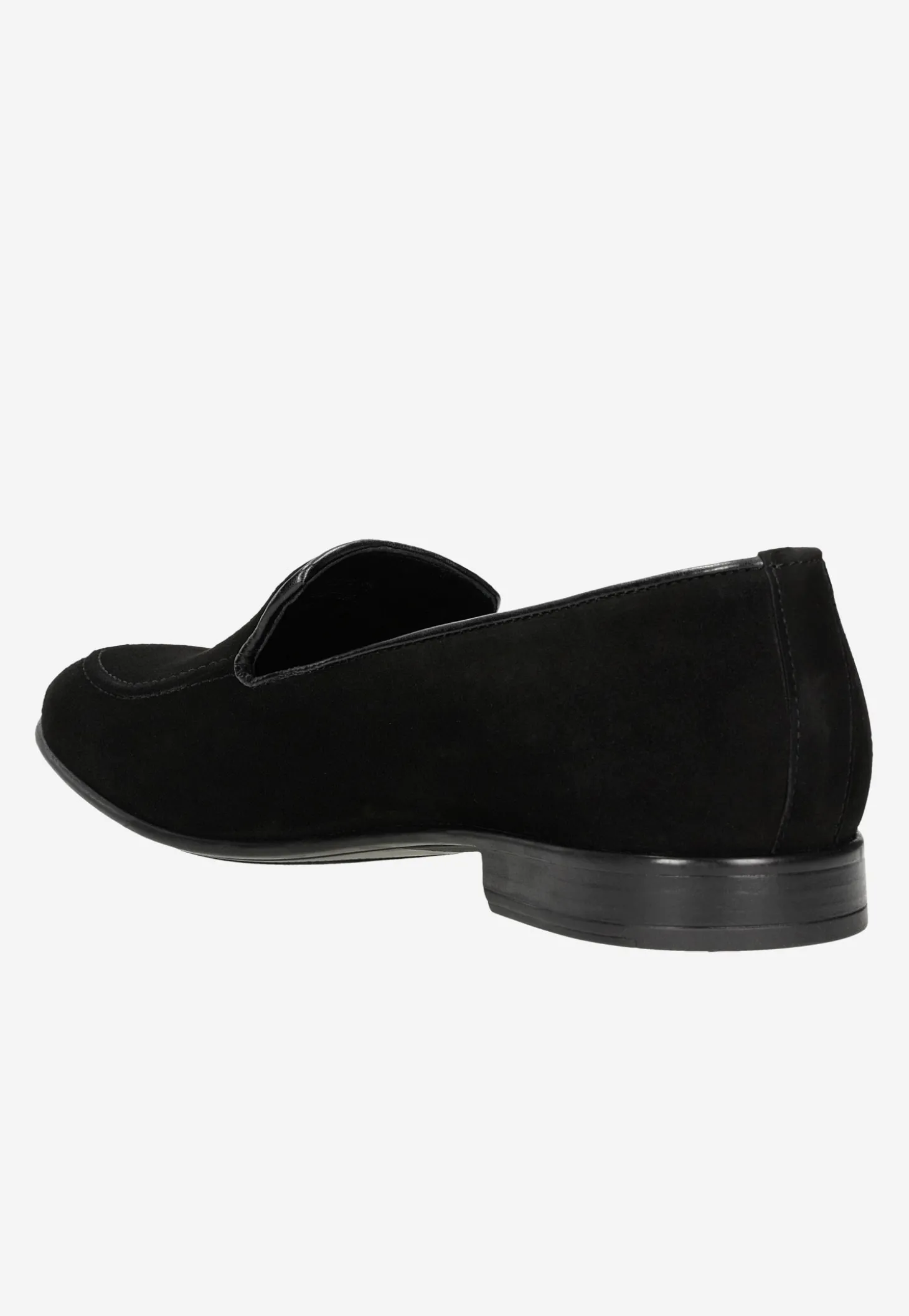 Czarne loafersy męskie z weluru