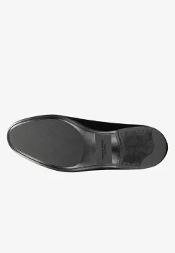 Czarne loafersy męskie z weluru
