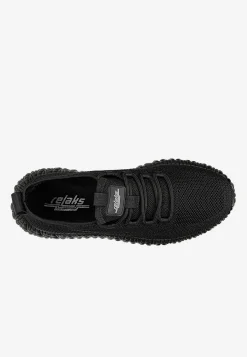 Czarne materiałowe sneakersy RELAKS na żłobionej podeszwie