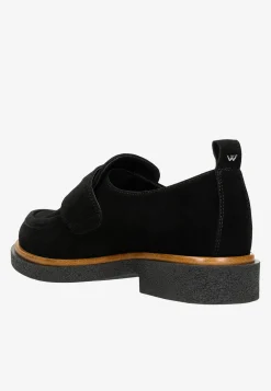 Czarne mokasyny damskie penny loafers w stylu casual