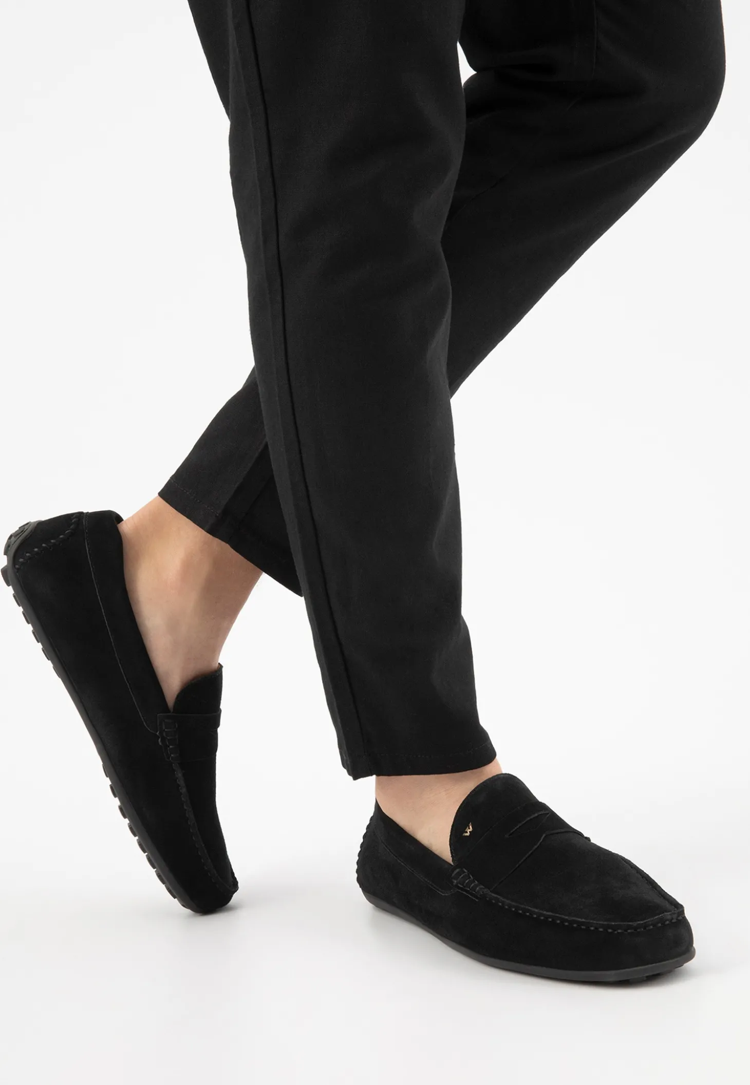 Czarne mokasyny męskie w stylu casual