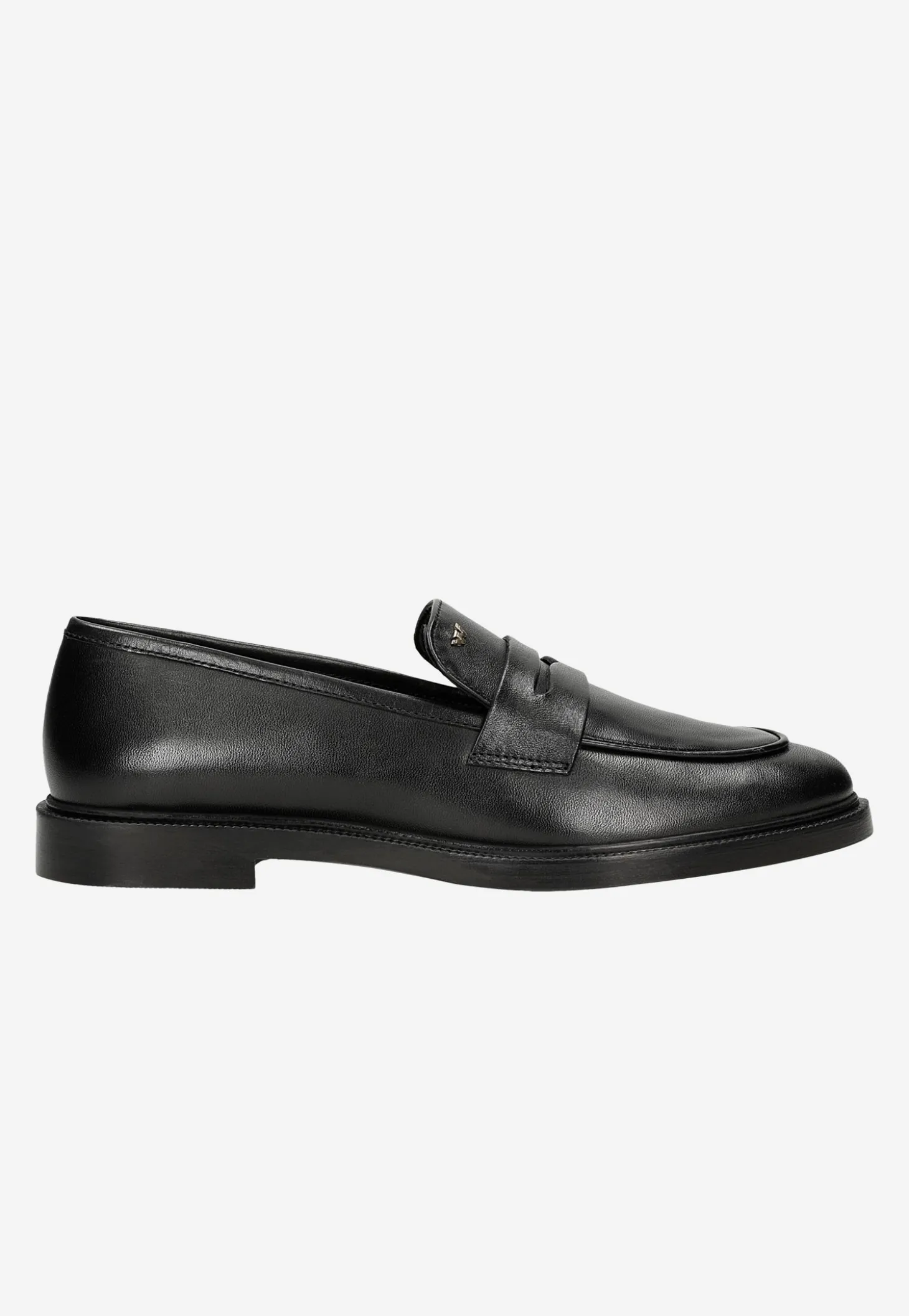 Czarne skórzane mokasyny damskie penny loafers