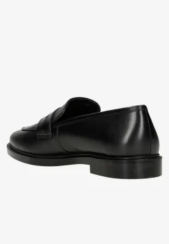 Czarne skórzane mokasyny damskie penny loafers