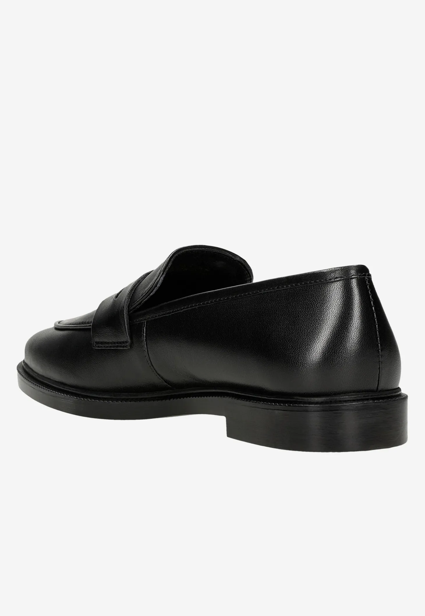 Czarne skórzane mokasyny damskie penny loafers