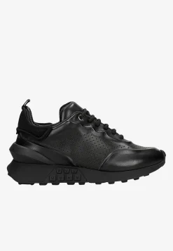 Czarne skórzane sneakersy damskie