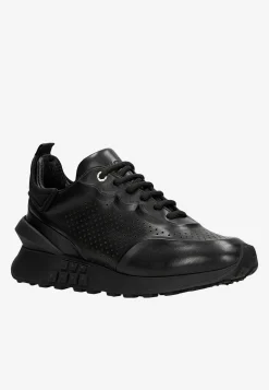 Czarne skórzane sneakersy damskie