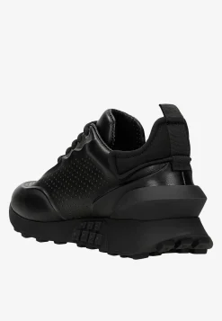 Czarne skórzane sneakersy damskie