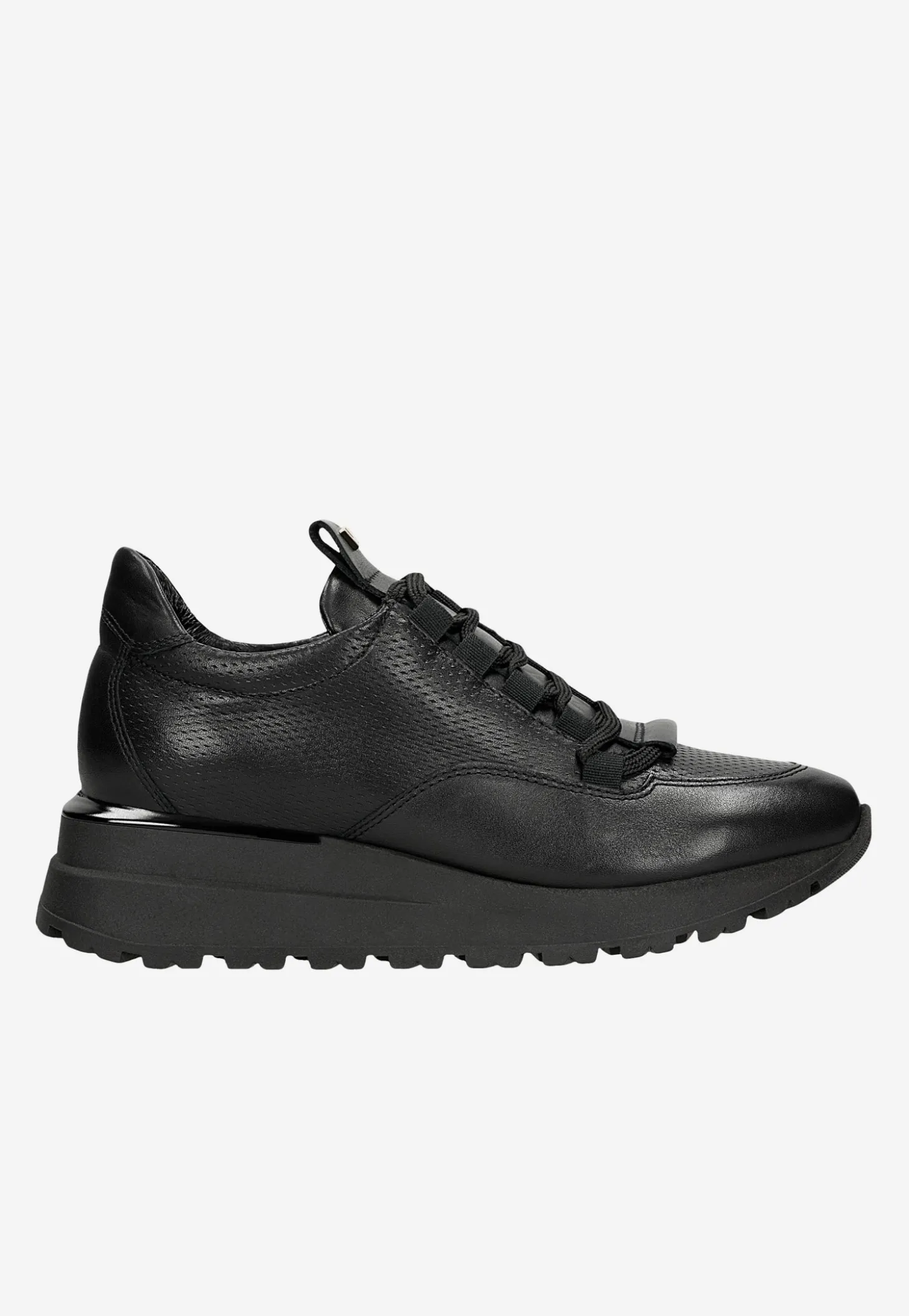 Czarne sneakersy damskie na wysokiej podeszwie