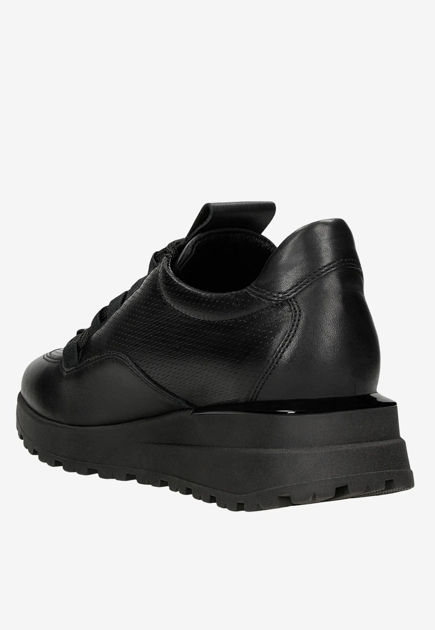 Czarne sneakersy damskie na wysokiej podeszwie