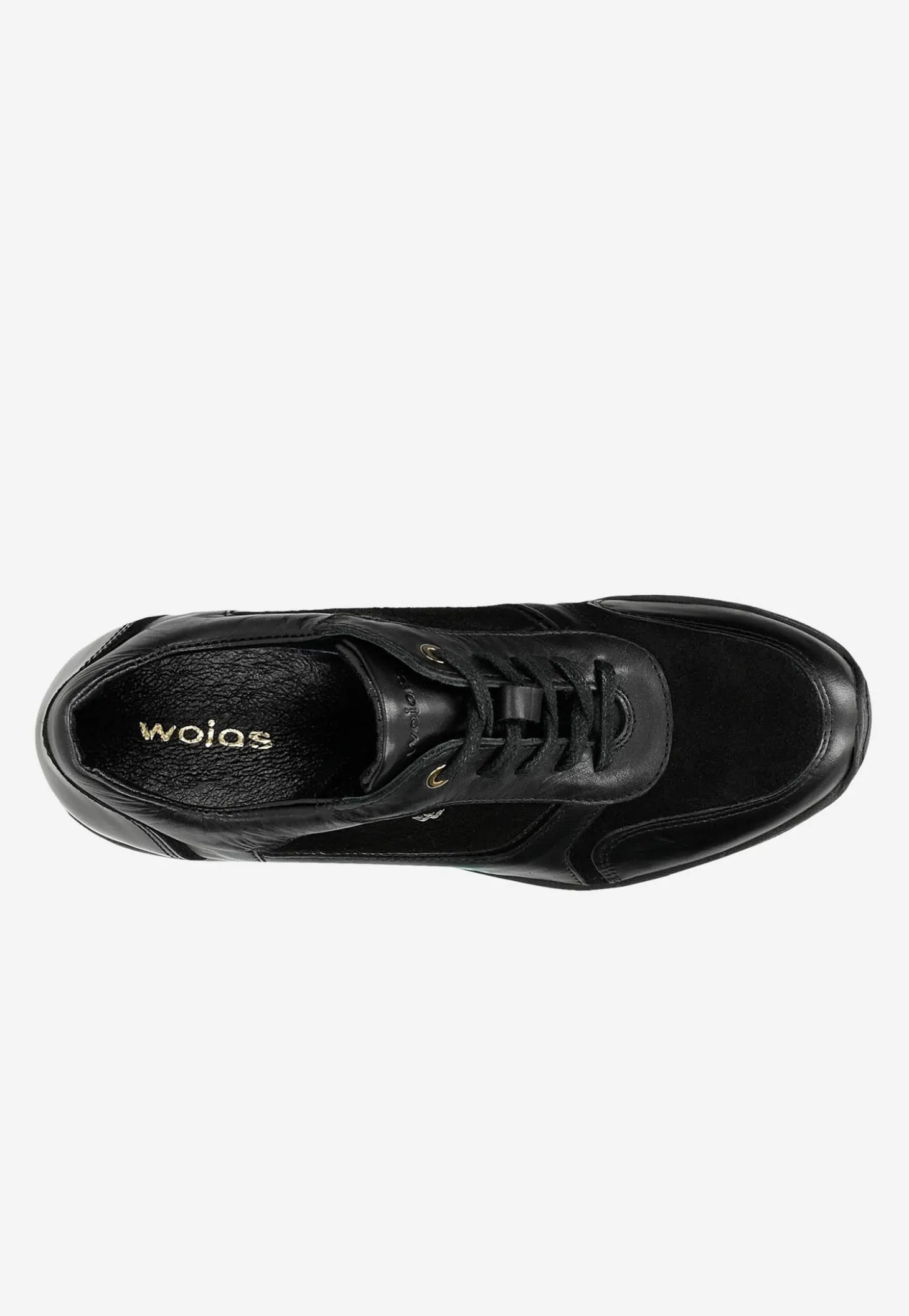 Czarne sneakersy damskie ze złotymi elementami
