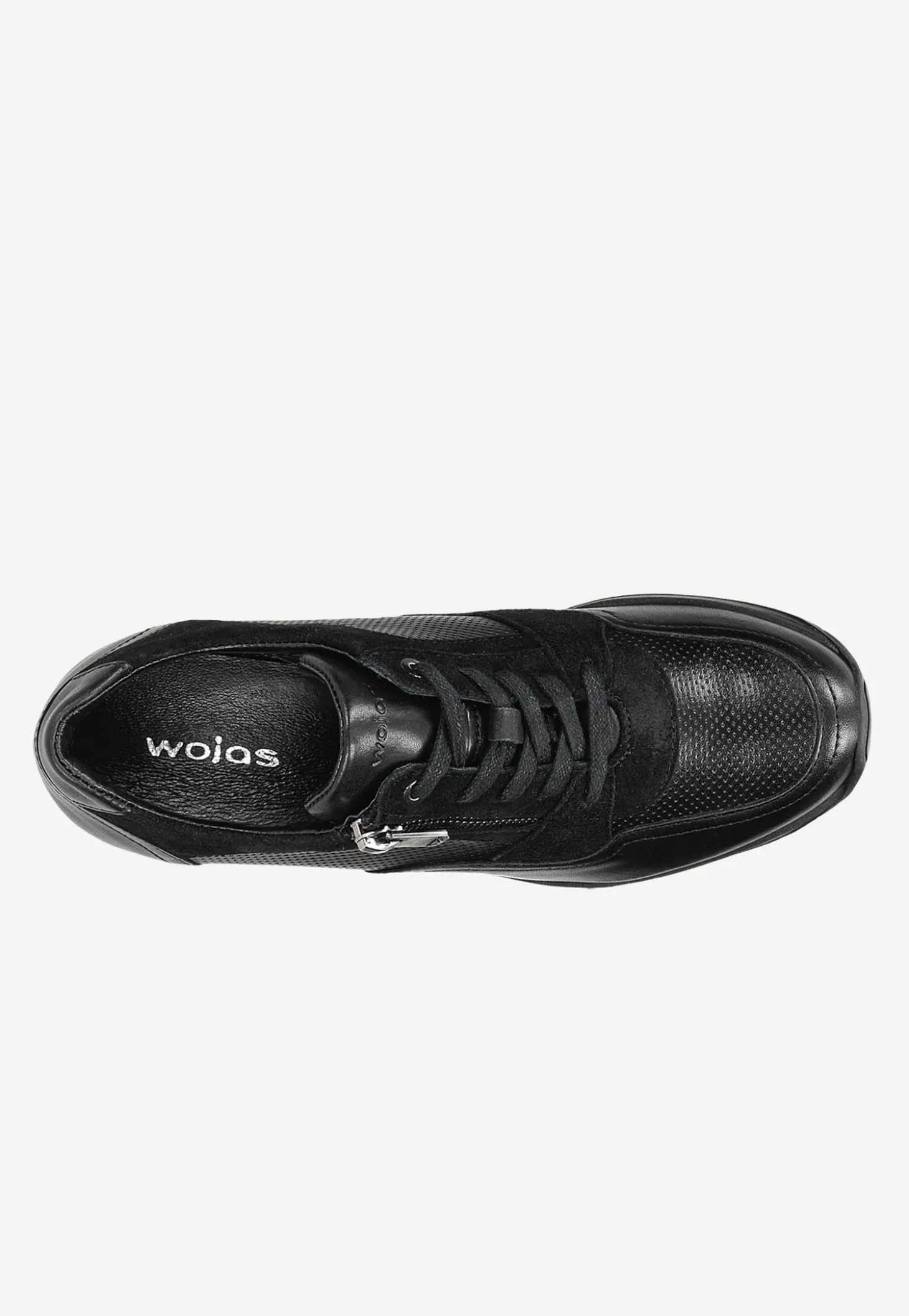 Czarne sneakersy damskie z ozdobnym zamkiem