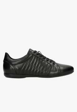 Czarne sneakersy meskie z ozdobnymi przeszyciami