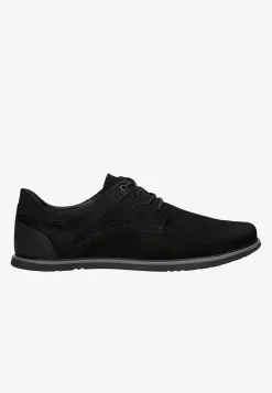 Czarne sneakersy męskie na płaskiej podeszwie