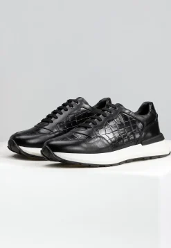 Czarne sneakersy męskie PREMIUM z tłoczeniem