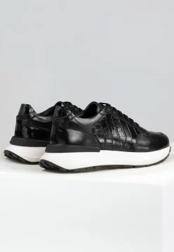 Czarne sneakersy męskie PREMIUM z tłoczeniem