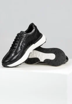 Czarne sneakersy męskie PREMIUM z tłoczeniem