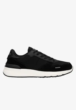 Czarne sneakersy męskie RELAKS na białej podeszwie