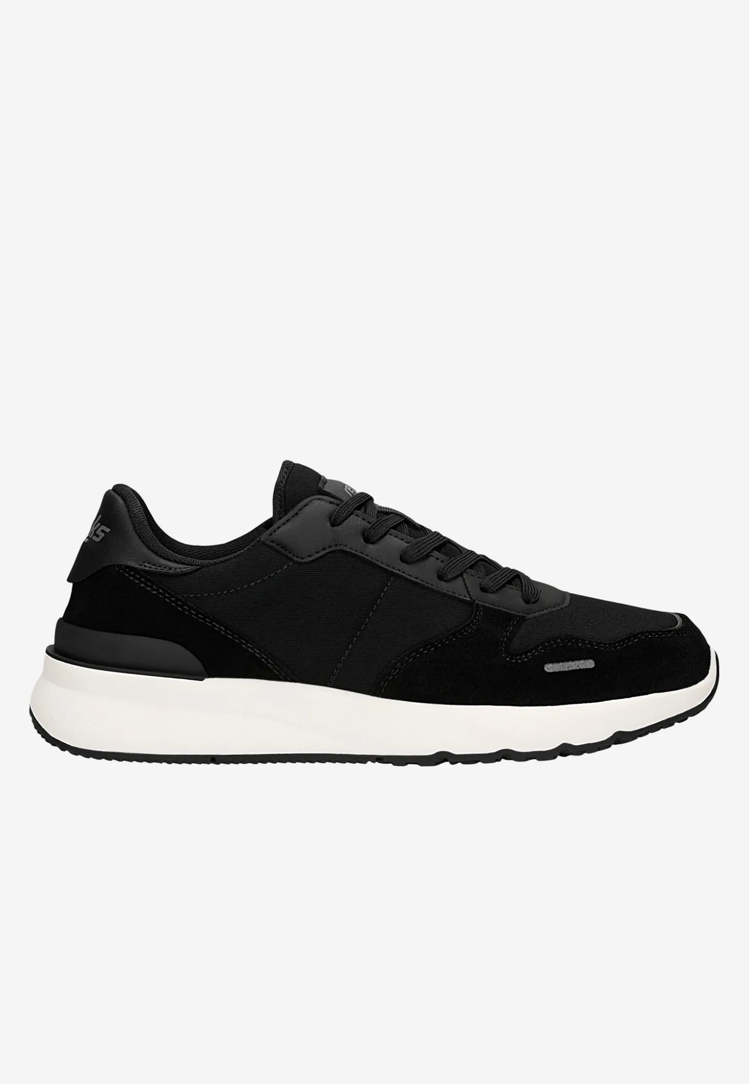 Czarne sneakersy męskie RELAKS na białej podeszwie