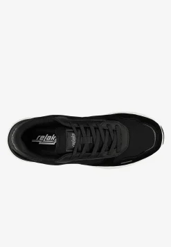 Czarne sneakersy męskie RELAKS na białej podeszwie