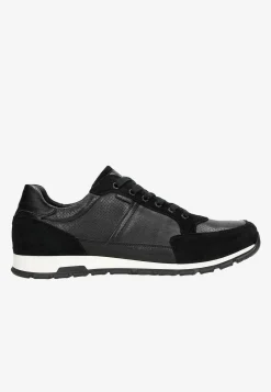 Czarne sneakersy męskie z łączonych skór
