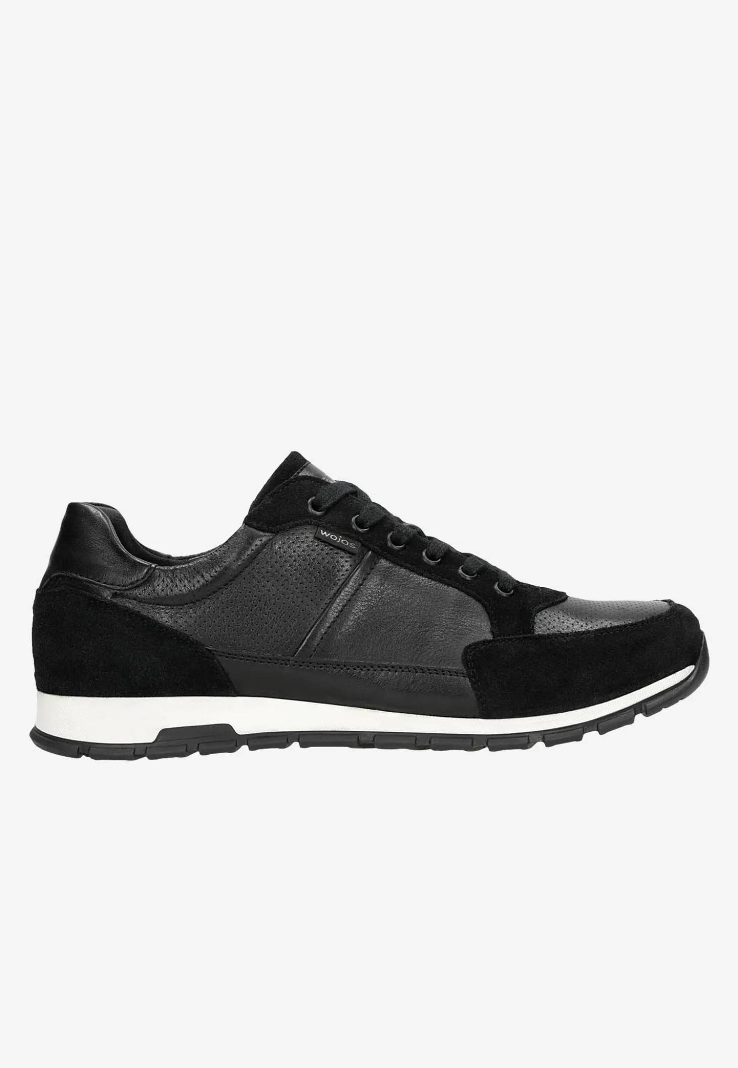 Czarne sneakersy męskie z łączonych skór
