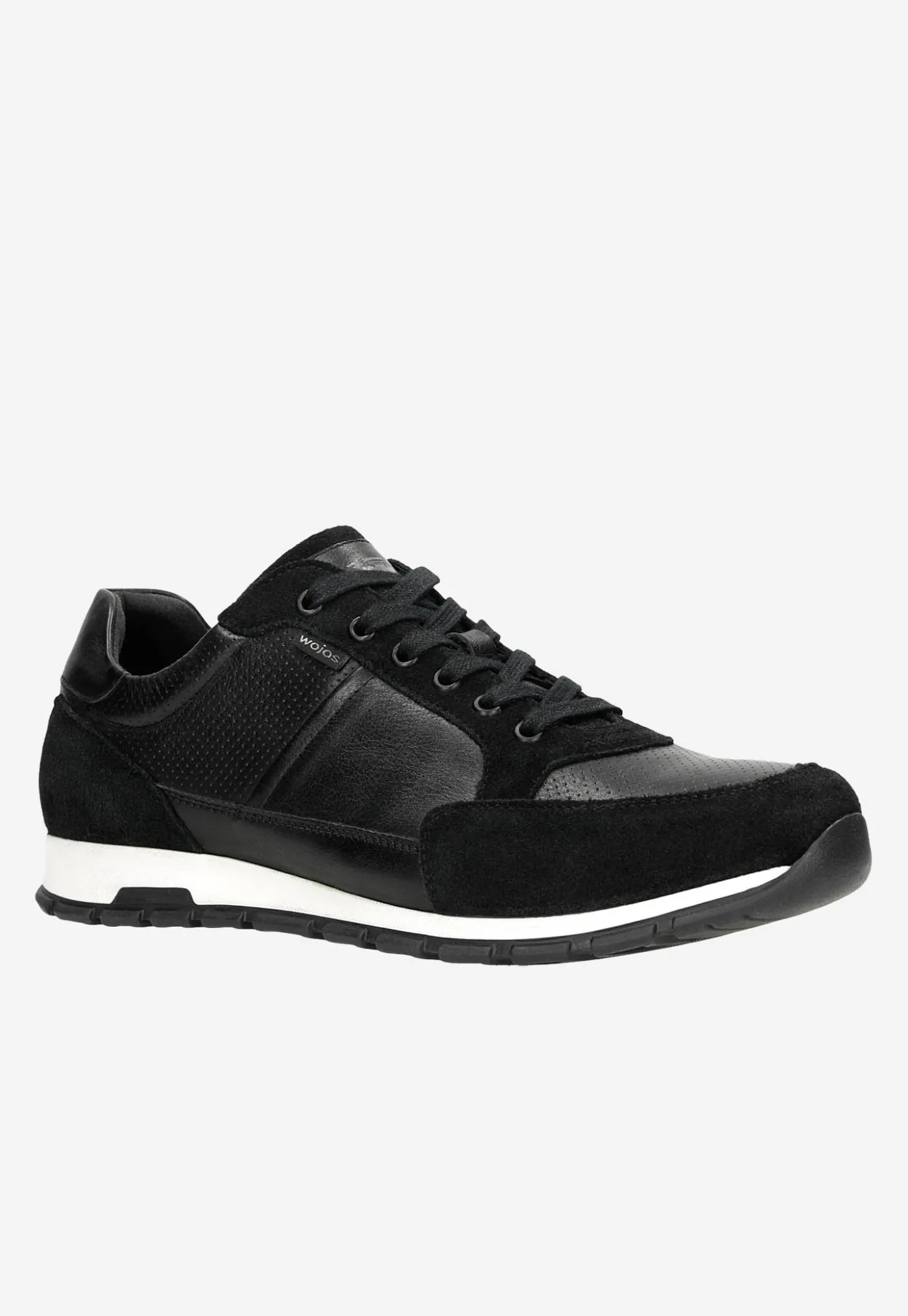 Czarne sneakersy męskie z łączonych skór