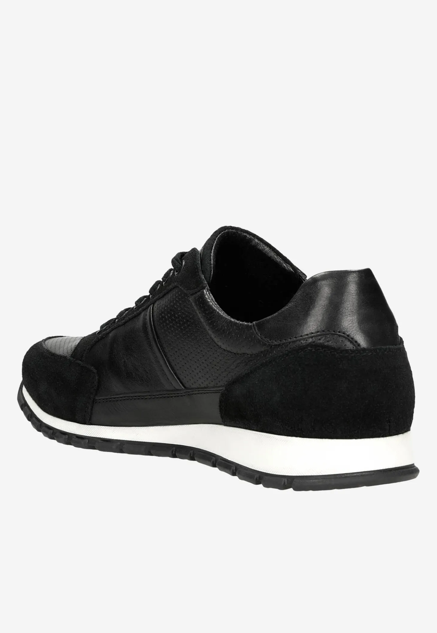 Czarne sneakersy męskie z łączonych skór