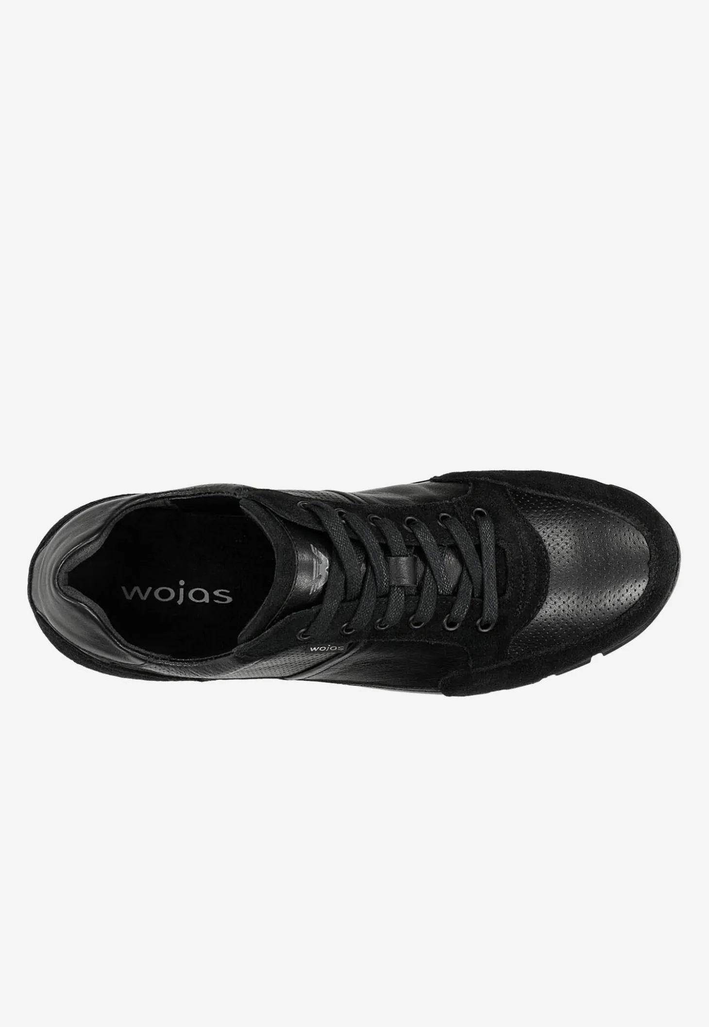 Czarne sneakersy męskie z łączonych skór