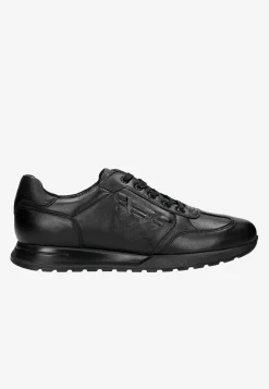 Czarne sneakersy męskie z tłoczonym logo