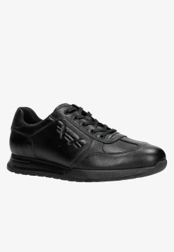 Czarne sneakersy męskie z tłoczonym logo