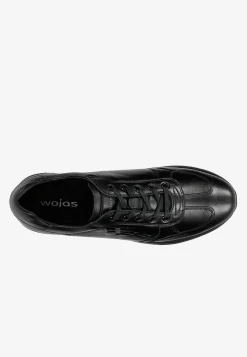 Czarne sneakersy męskie z tłoczonym logo