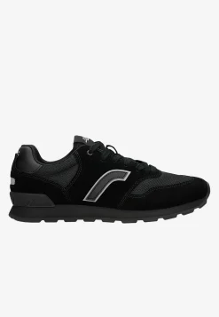Czarne sneakersy RELAKS z materiału i dwoiny welurowej